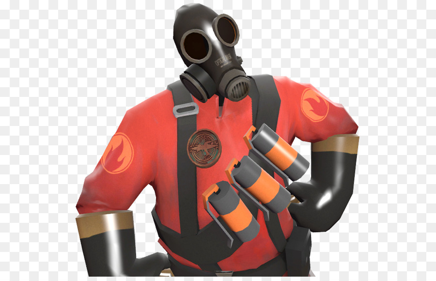 Kırmızı Pyro Karakteri，Gaz Maskesi PNG