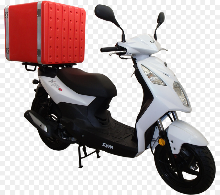 Kırmızı Kutulu Beyaz Scooter，Araç PNG