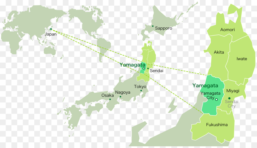 Yamagata Haritası，Japonya PNG