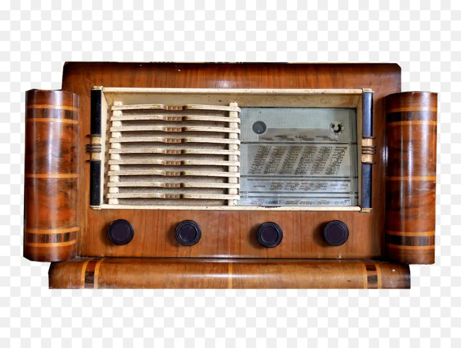 Vintage Radyo，Ahşap PNG