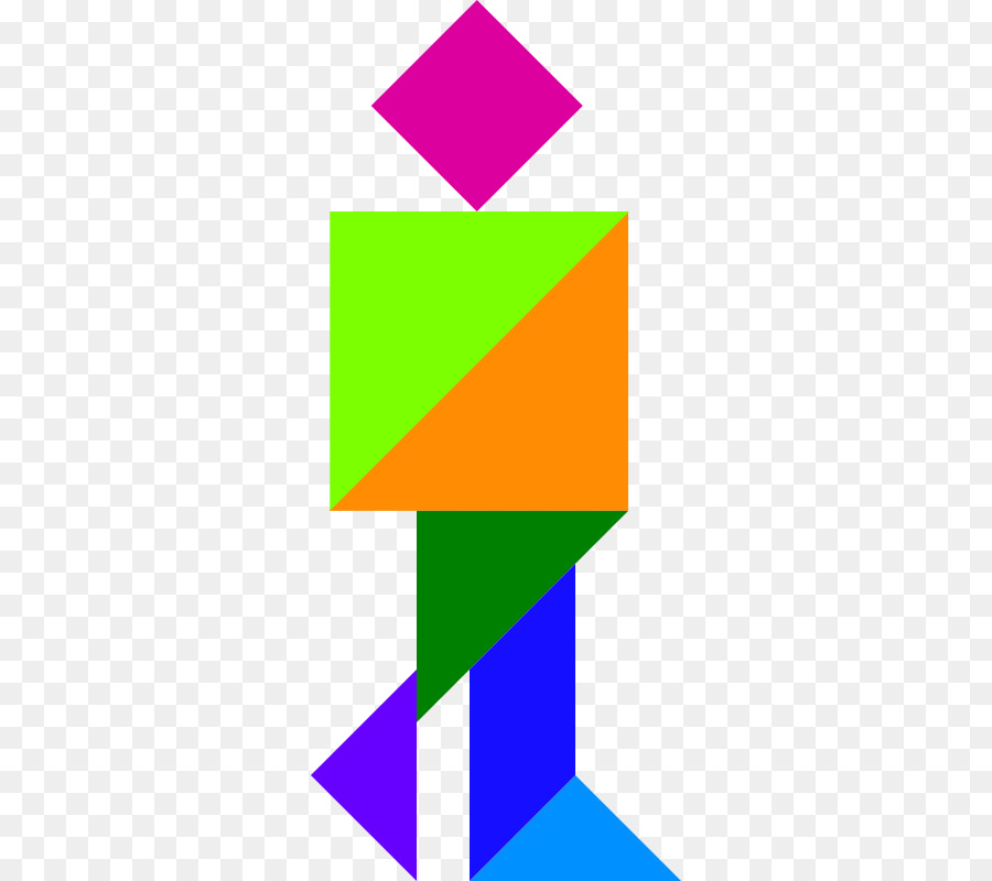 Renkli Tangram，Şekiller PNG