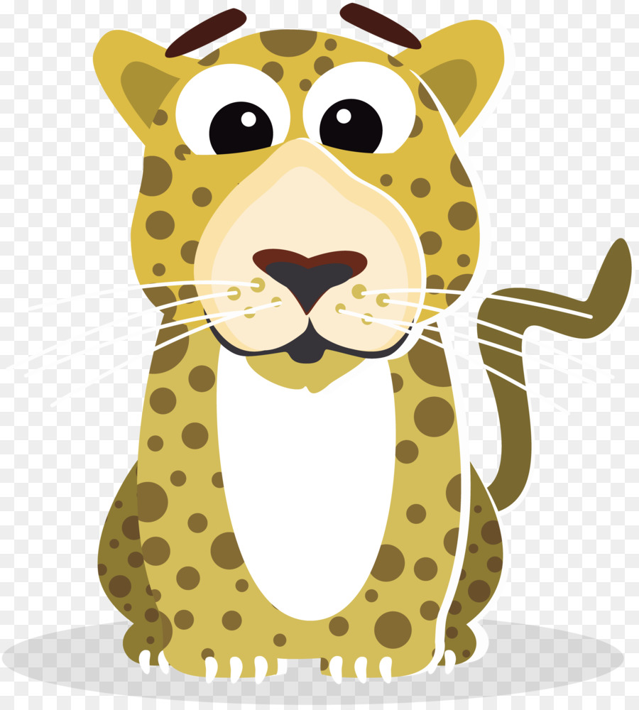 Karikatür Leopar，Noktalar PNG