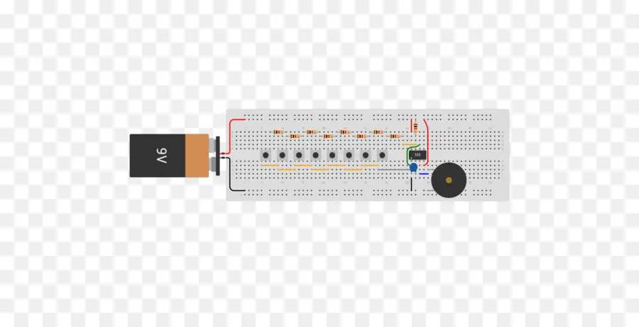 Breadboard Devresi，9v Pil PNG