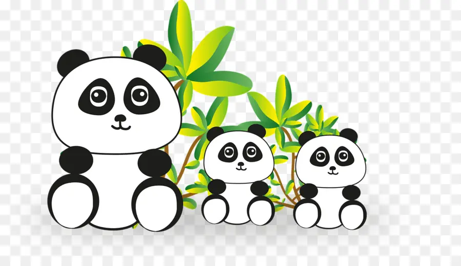 Karikatür Pandalar，Bambu PNG