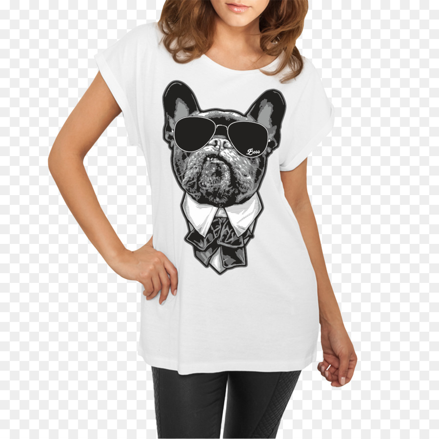 Köpek Tişörtlü Kadın，Moda PNG