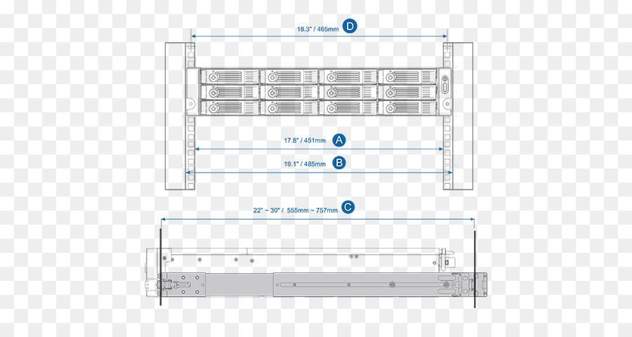 Ev 2u Rail Kit Montaj Rayları Railb02，19inch Raf PNG