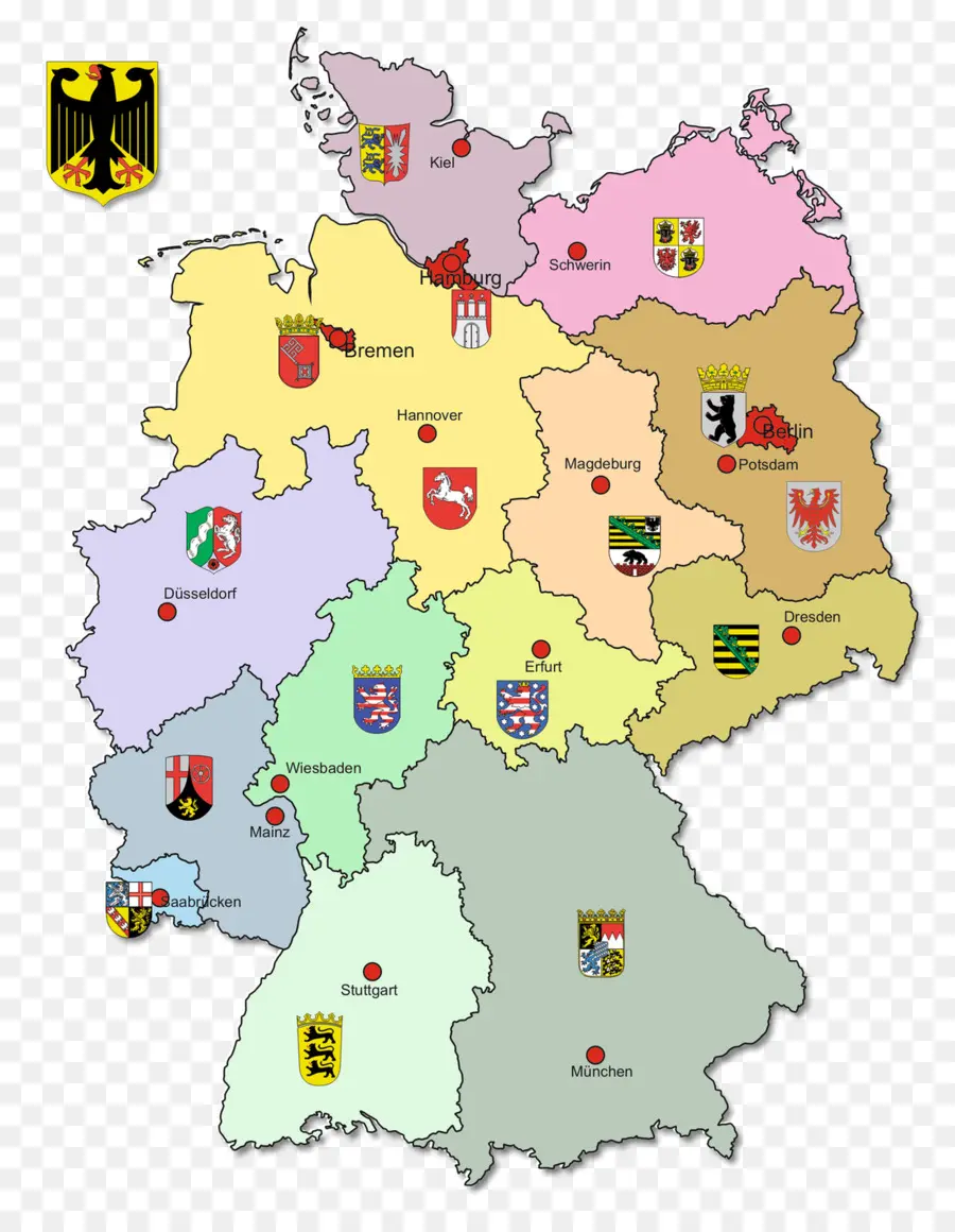 Almanya Nın Devletleri，Harita PNG