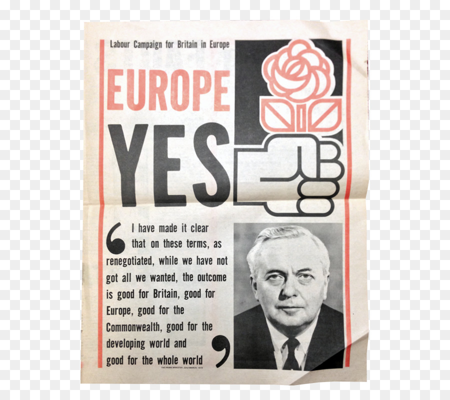 Harold Wilson，Birleşik Krallık Avrupa Topluluklarına üyelik Referandum 1975 PNG