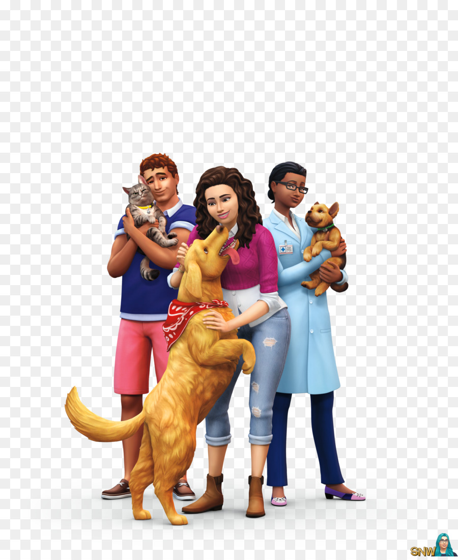 4 Kediler Köpekler Sims，3 Evcil Hayvan Sims PNG