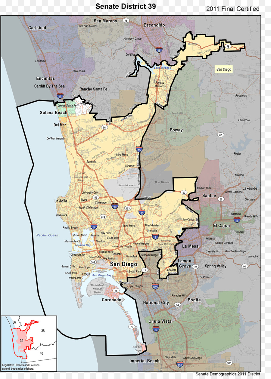 Sen California 39 Senato Ilçe，California 78 Eyalet Meclisi District PNG