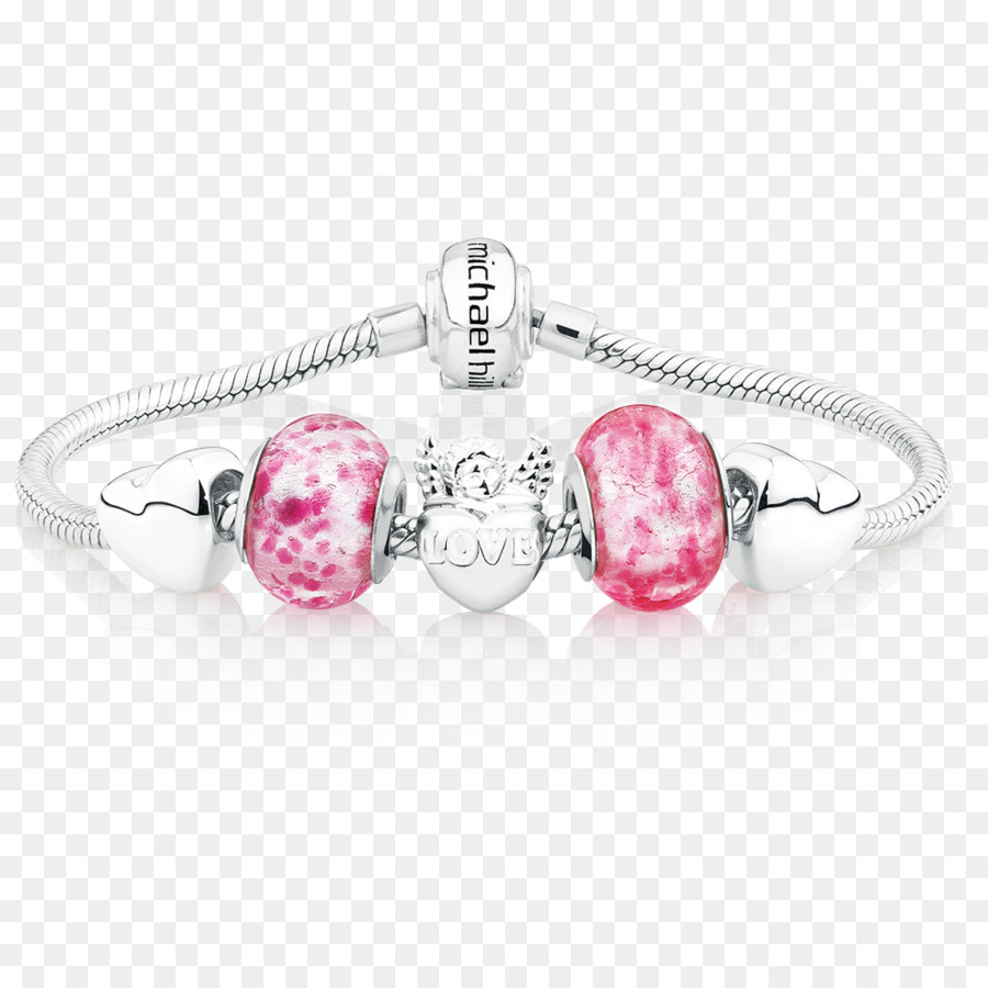 Charm Bilezik，Pembe Boncuk PNG