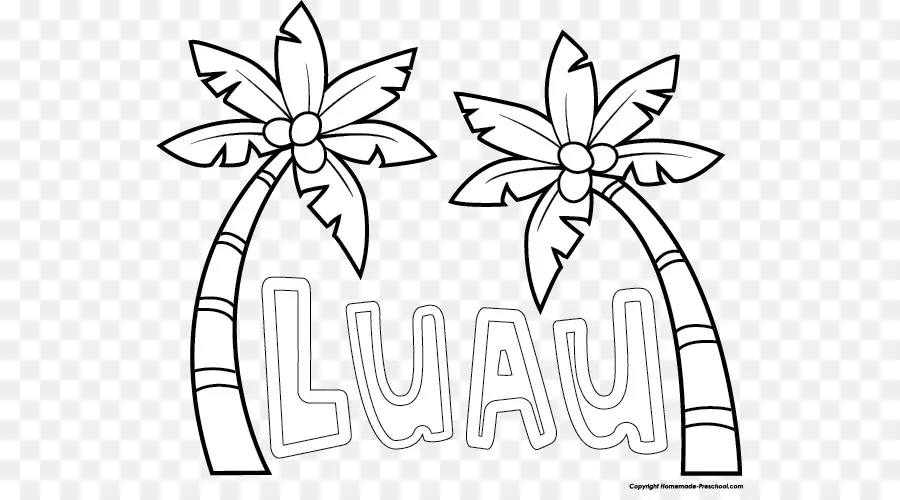 Luau Boyama Sayfası，Palmiye Ağaçları PNG