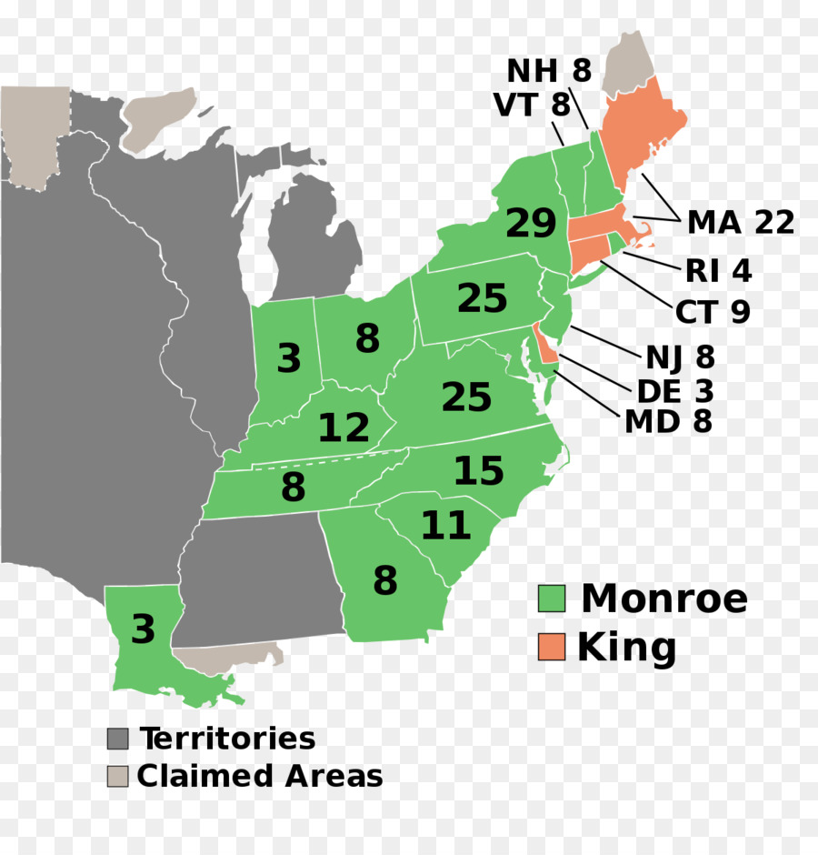 Amerika Birleşik Devletleri Başkanlık Seçimi 1804，Amerika Birleşik Devletleri Başkanlık Seçimi 1808 PNG