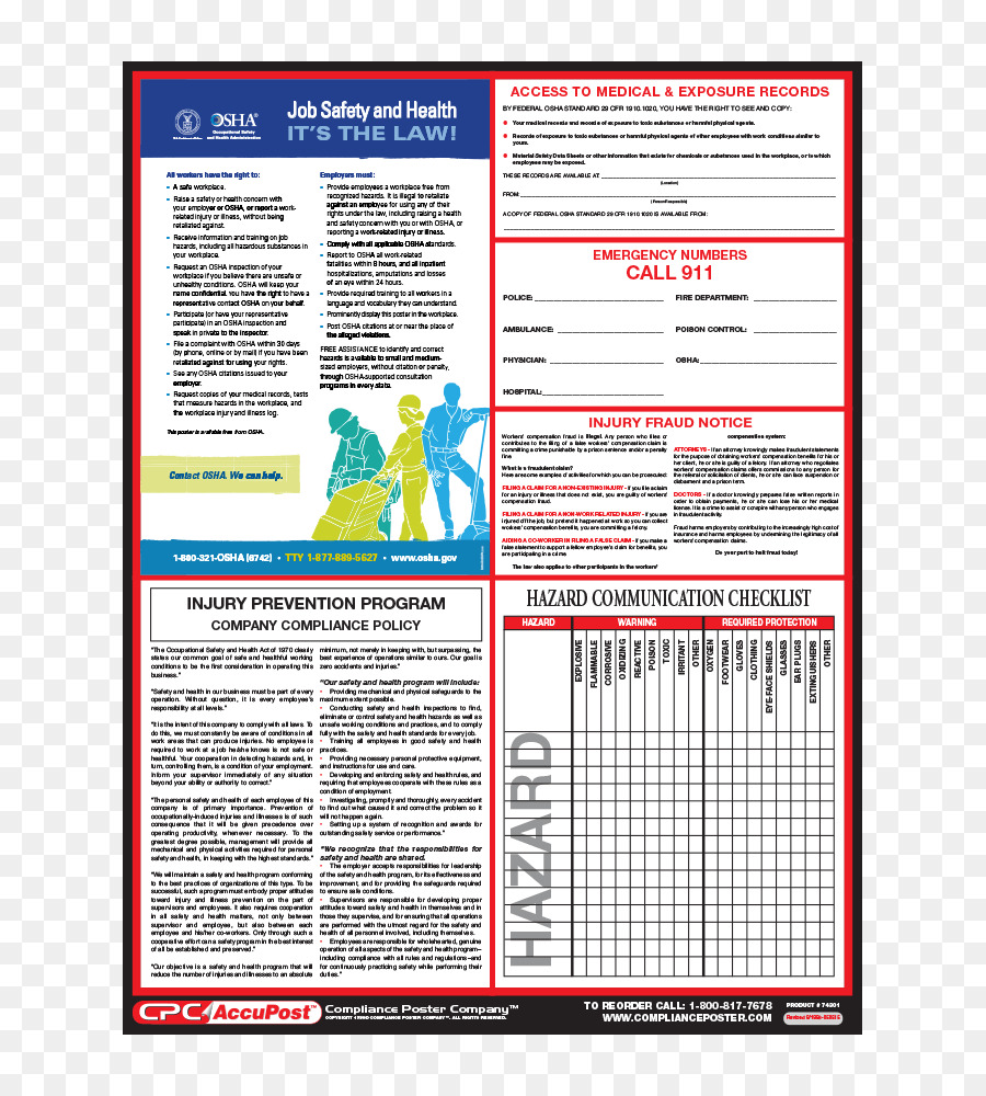 Mesleki Güvenlik Ve Sağlık İdaresi，Poster PNG