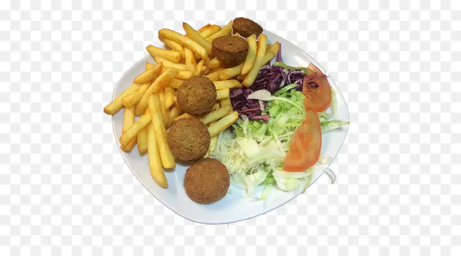 Falafel Ve Patates Kızartması，Salata PNG