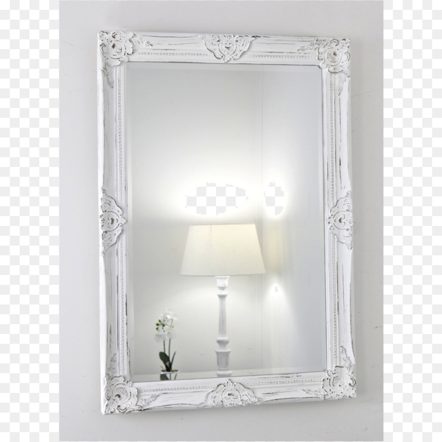 Beyaz Çerçeveli Ayna，Refleks PNG