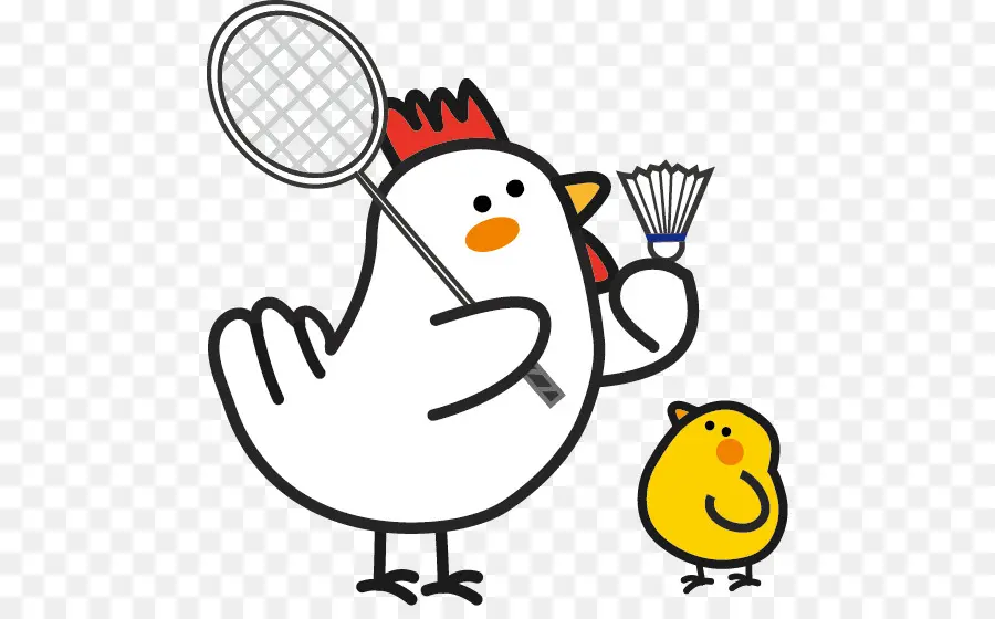 Badminton Oynayan Tavuklar，Karikatür PNG