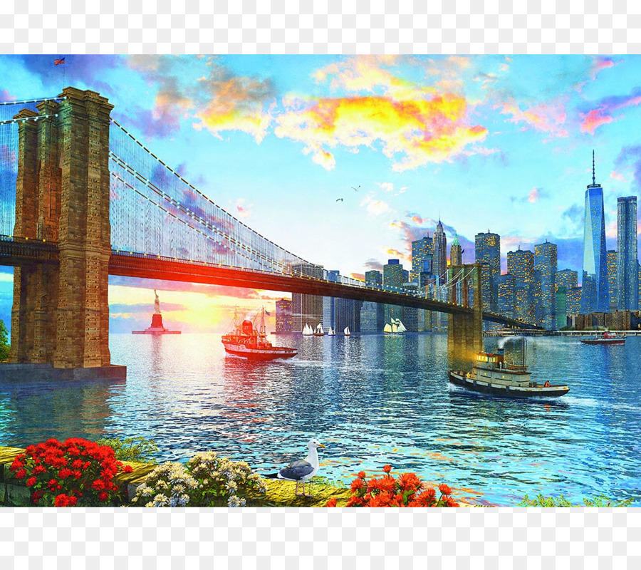Brooklyn Köprüsü，Jigsaw Bulmaca PNG