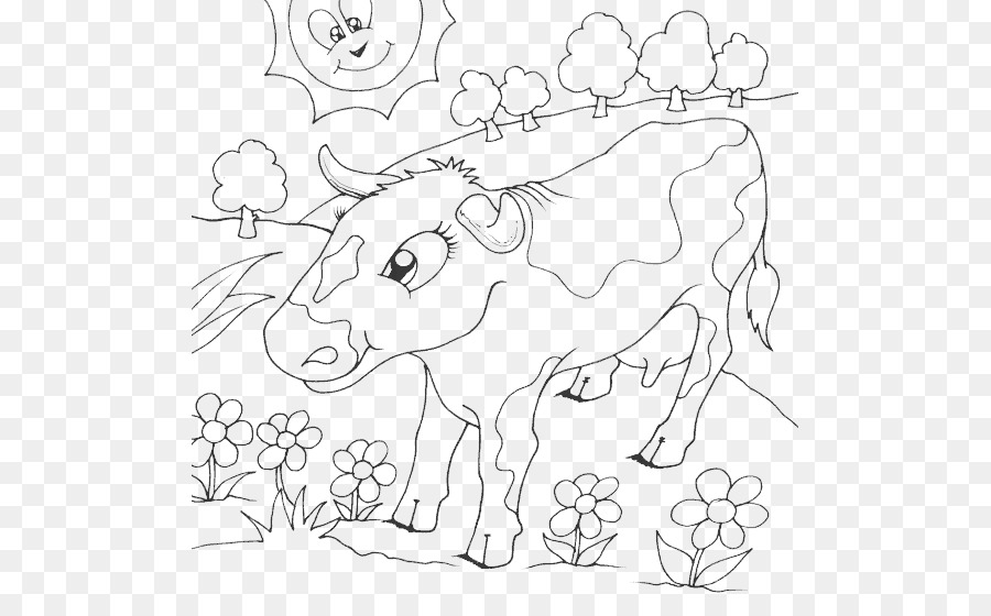 Sığır，Boyama Kitabı PNG