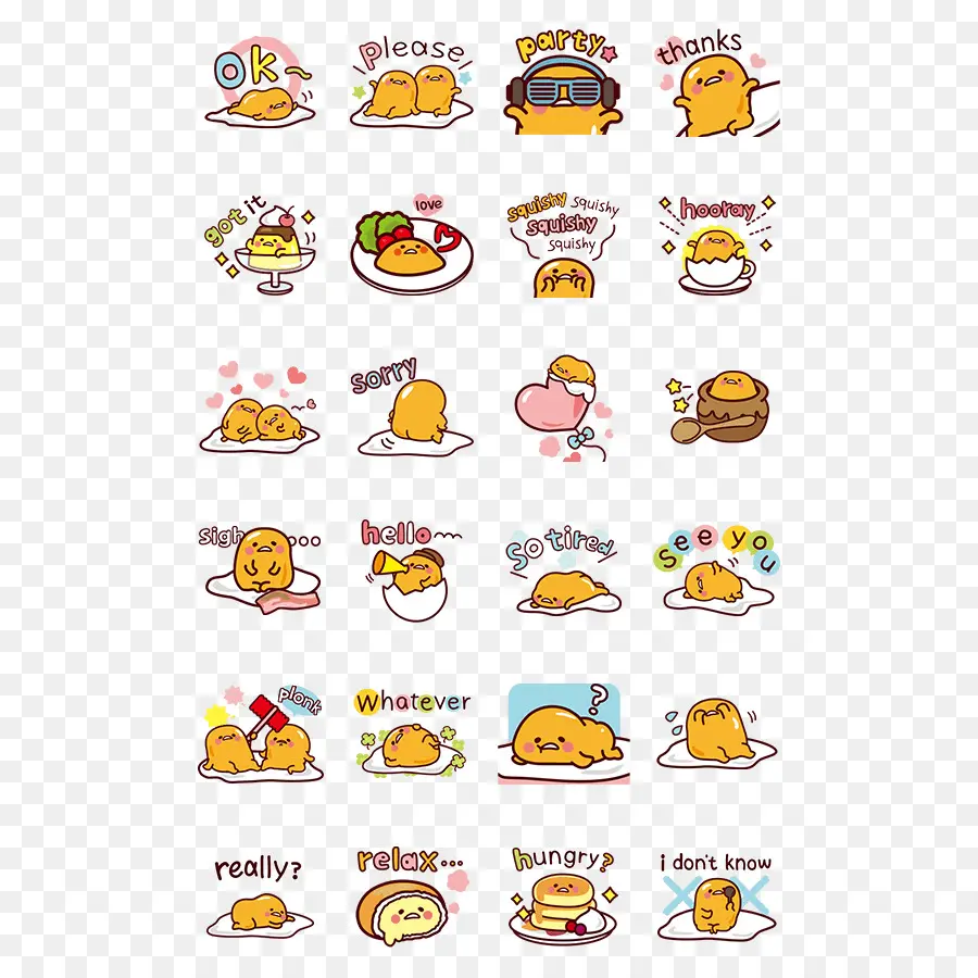 Gudetama Çıkartmaları，Karikatür PNG