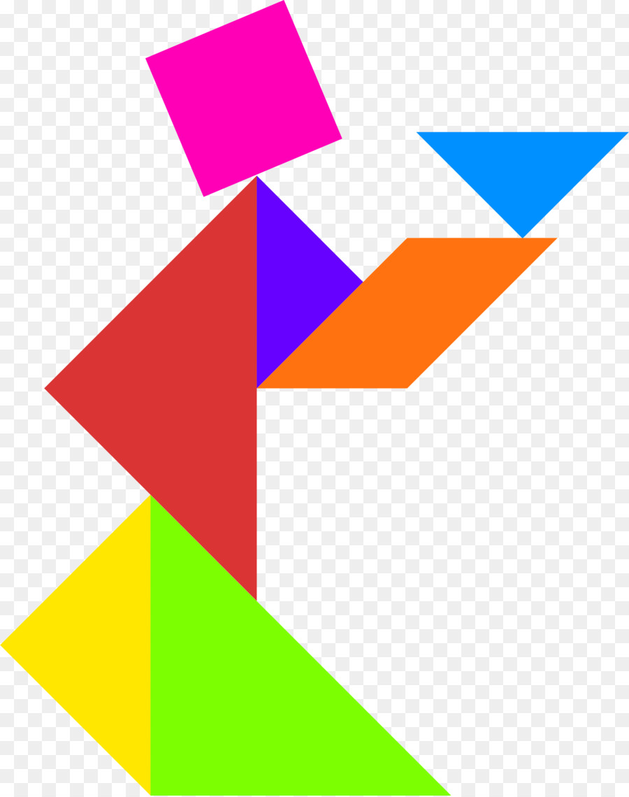 Renkli Tangram，Şekiller PNG