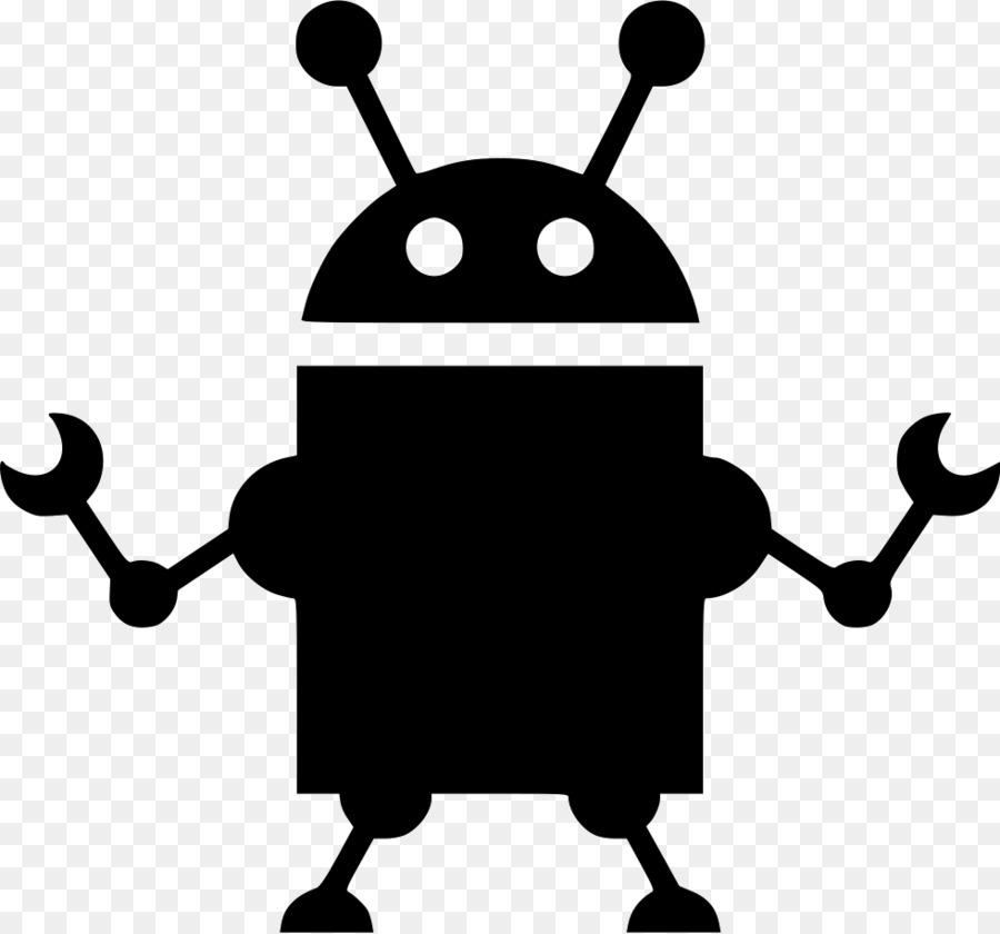 Android Logosu，Siyah PNG