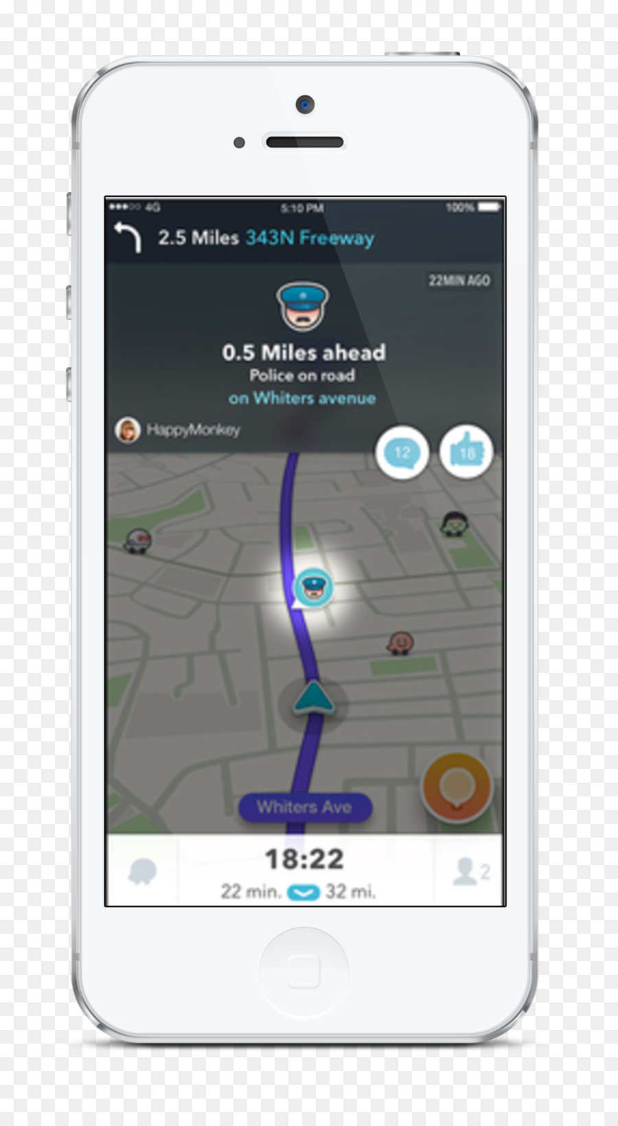 Gps Navigasyon Sistemleri，Waze PNG