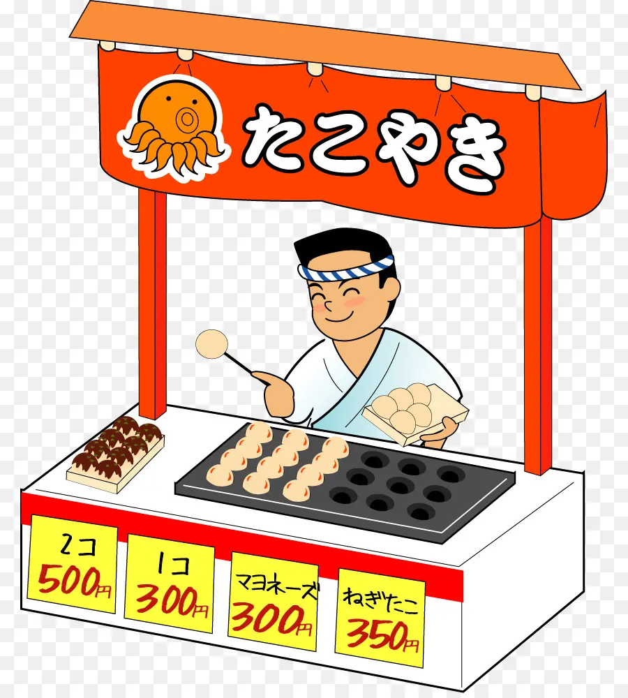 Takoyaki Standı，Satıcı PNG