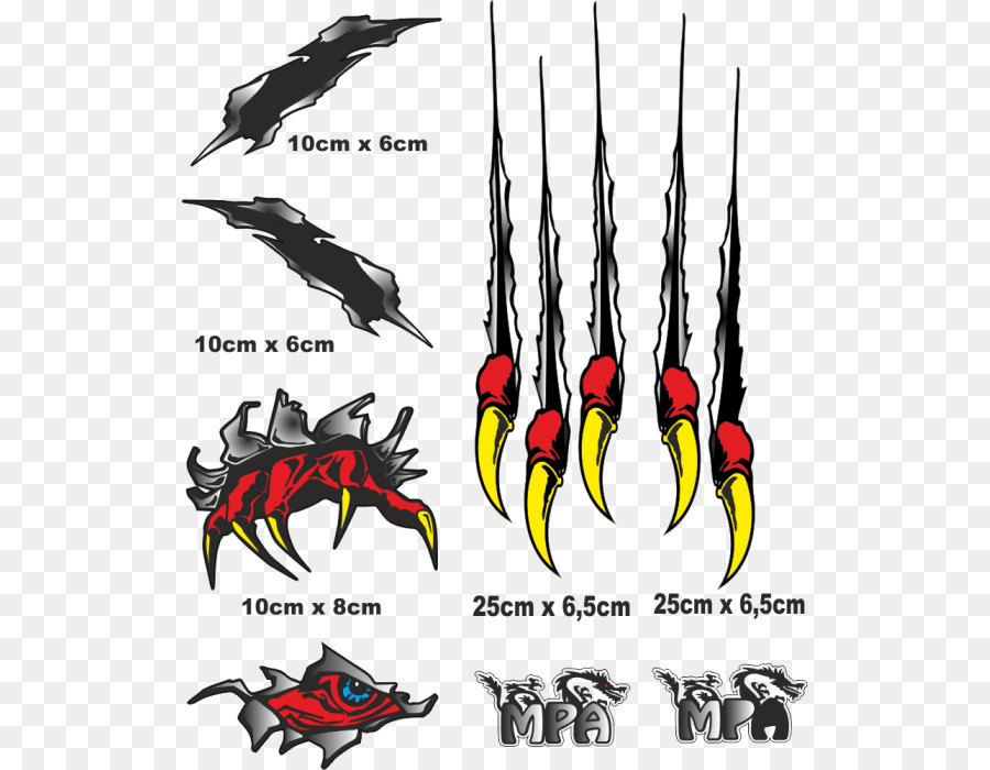 Pençe İşaretleri Ve Tasarımları，Çıkartmalar PNG