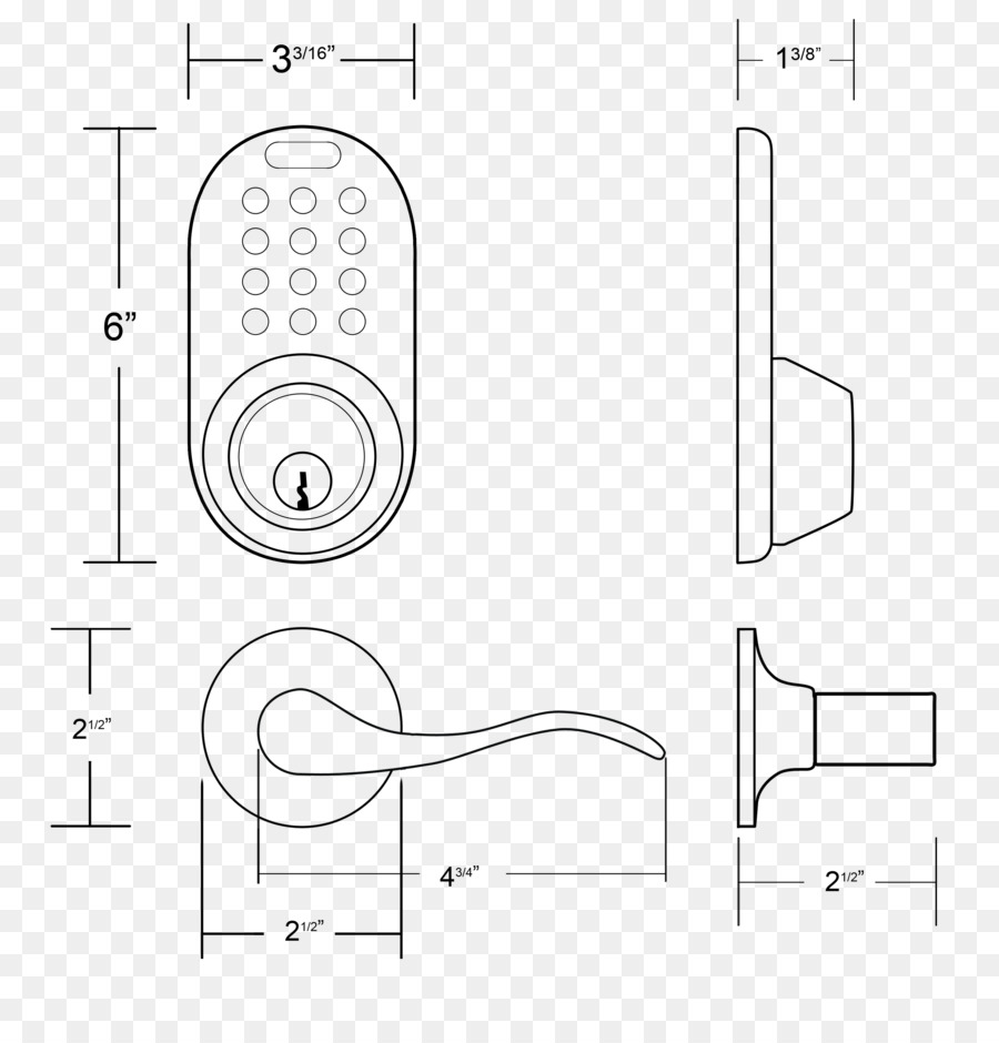 Kapı Kolu，Teknik çizim PNG