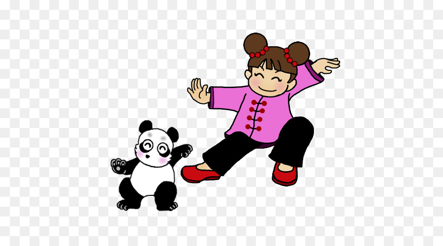 Kız Ve Panda，Çocuk PNG