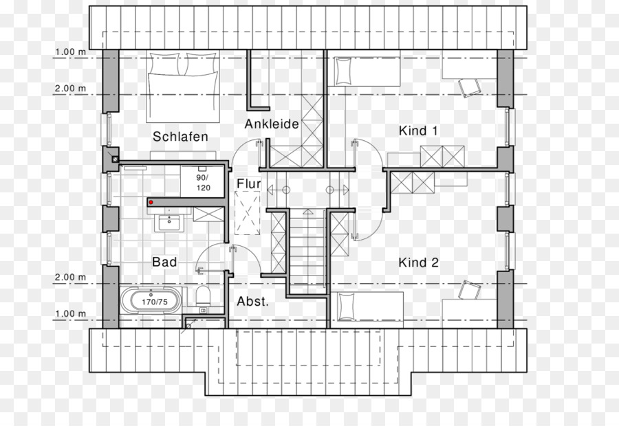 Kat Planı，Gable çatı PNG