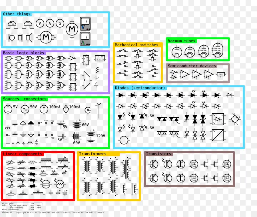 Elektronik Semboller，şematik PNG