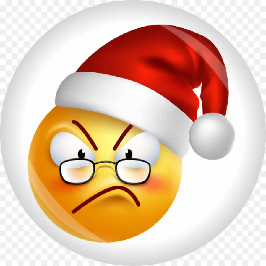 Üzgün ​​emoji，Noel Baba şapkası PNG