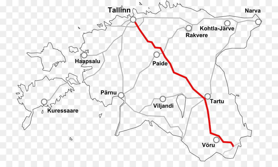 7 Estonya Ulusal Karayolu，Harita PNG