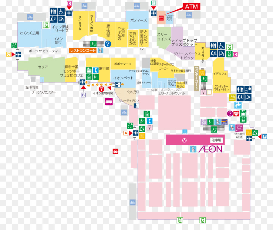 Aeon Alışveriş Merkezi Kashiwa，Harita PNG