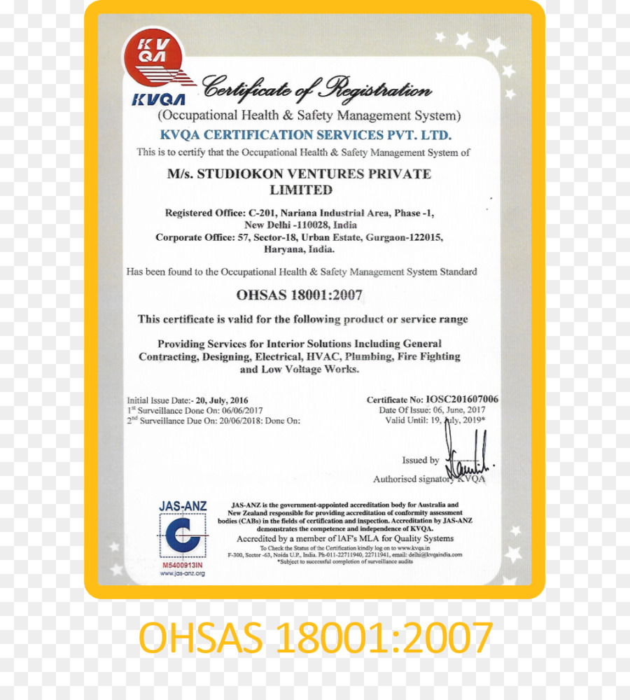 Ohsas Sertifikası，Emniyet PNG