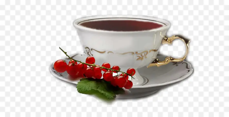 çilek Ile çay Fincanı，Tabak PNG