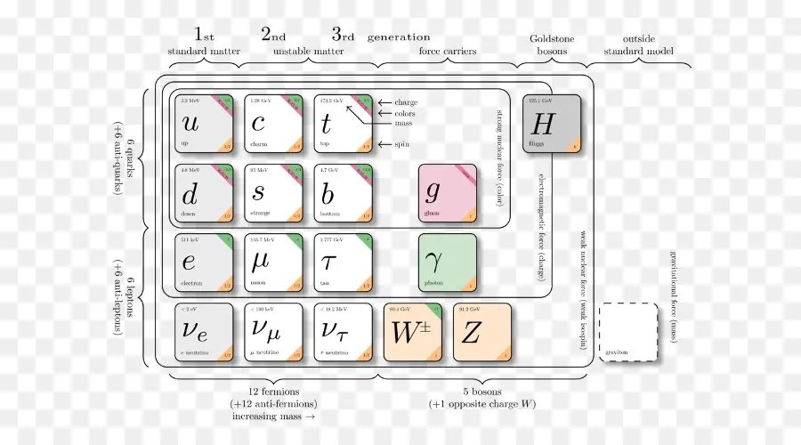Parçacık Tablosu，Standart Model PNG