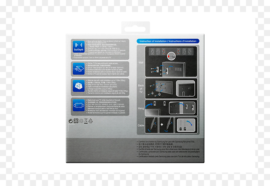 Samsung，75 Samsung Wmn4277skxc Full Motion Wall Mount Siyah PNG