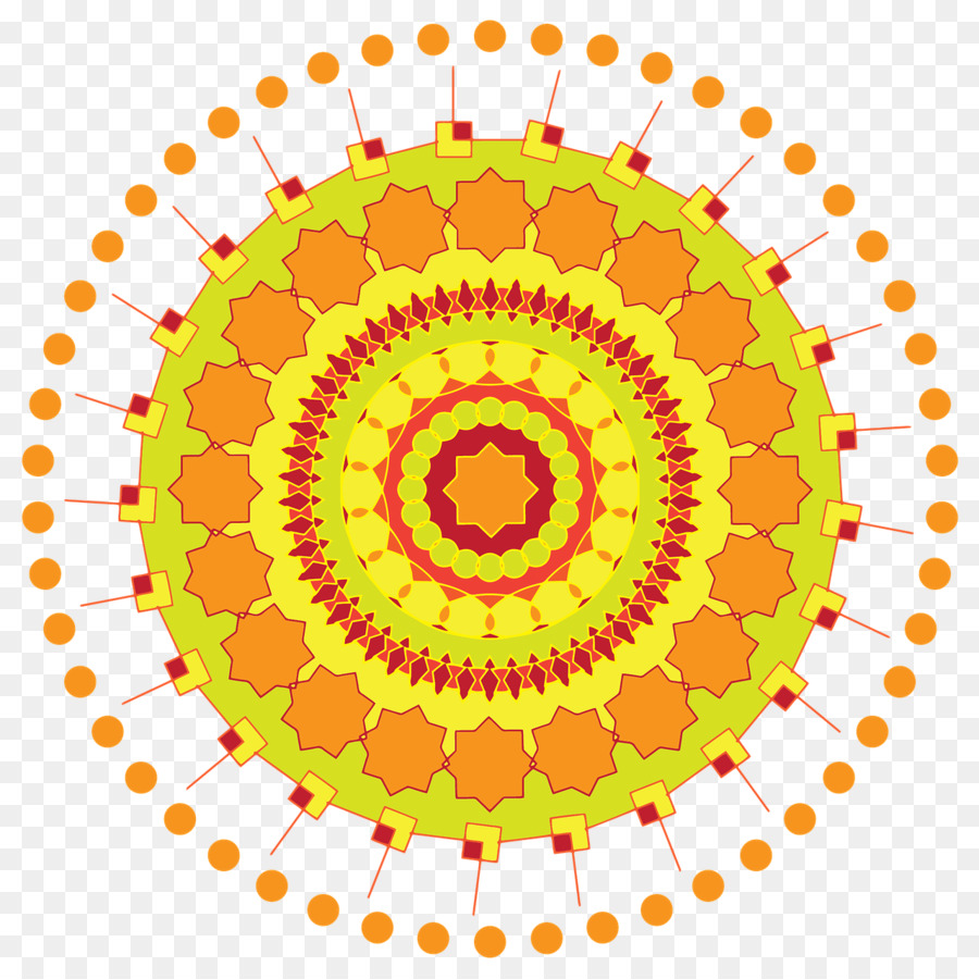 Renkli Mandala，Model PNG