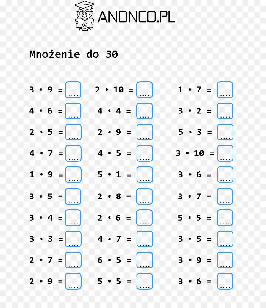 Çarpma Çalışma Sayfası，Matematik PNG