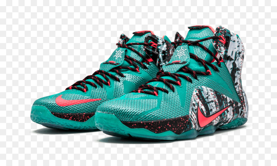 Spor Ayakkabı，Erkek Nike Lebron 12 Xmas Akron Huş Basketbol Ayakkabıları Greenhyper Punchdark Sentetik 10 Zümrüt Zümrüt PNG