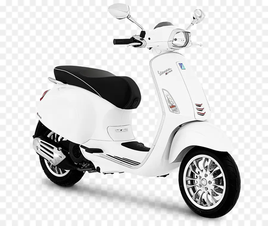 Beyaz Scooter，Yan Görünüm PNG