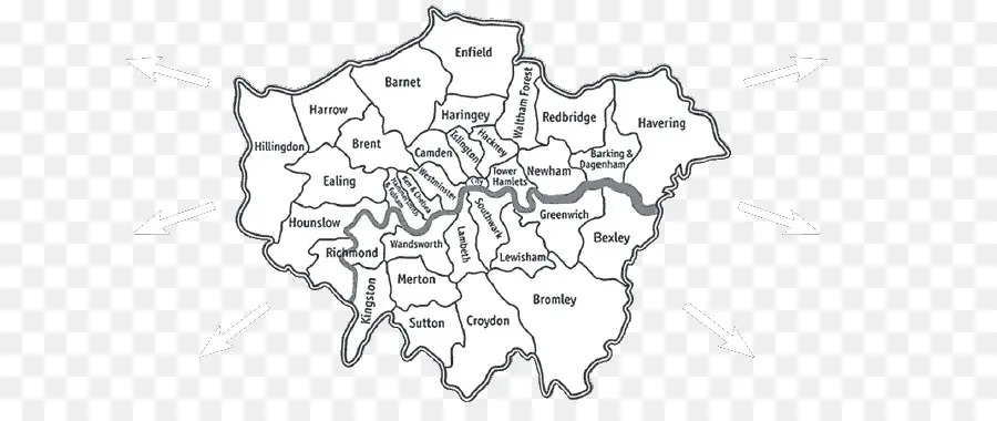 Londra İlçeleri Haritası，Londra PNG