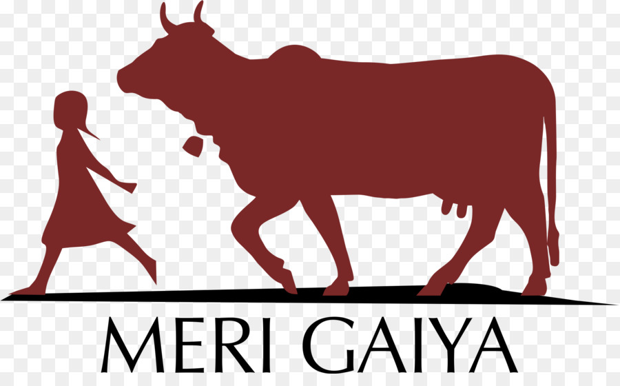 İnek Ve Kız Silüeti，Meri Gaiya PNG