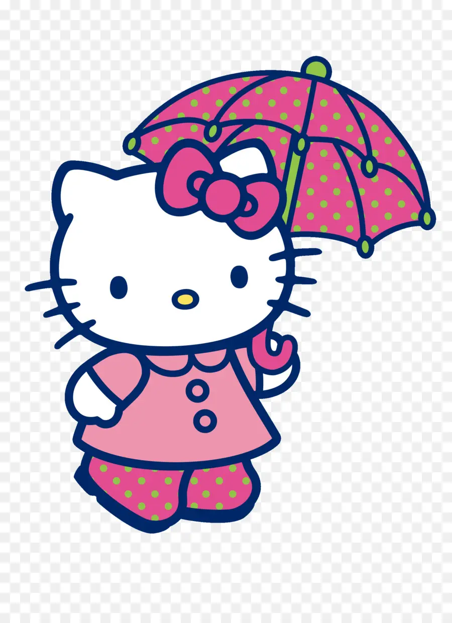 Hello Kitty şemsiyeli，Merhaba Kitty PNG