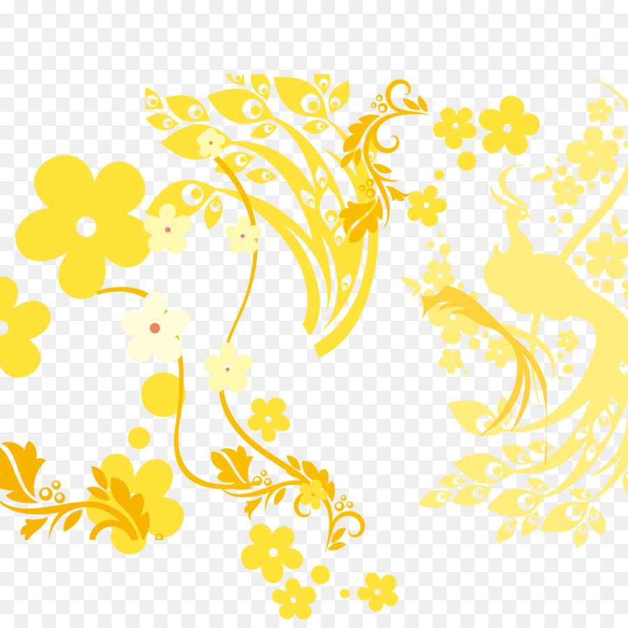 Sarı，çiçek Tasarımı PNG