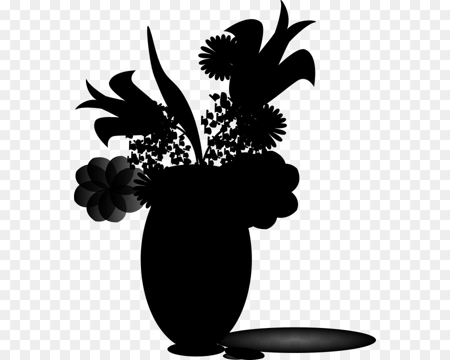 çiçek，Siyah Beyaz M PNG