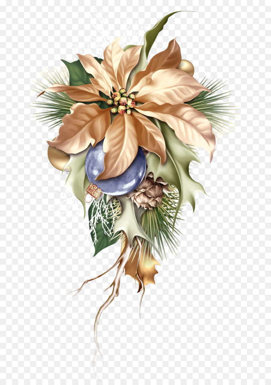 çiçek Tasarımı，Noel Günü PNG